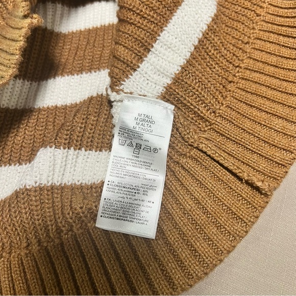 Old Navy Sleeveless Striped Shaker Stitch Sweater Medium Tall Fall Sweater Tank - Picture 11 of 11